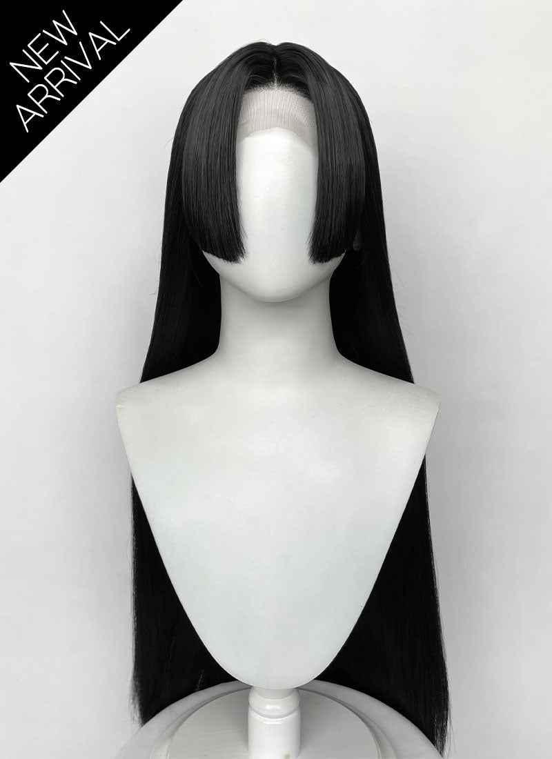 One Piece Boa Hancock Yaki Jet Black Straight Lace Front Synthetic Wig LF8047