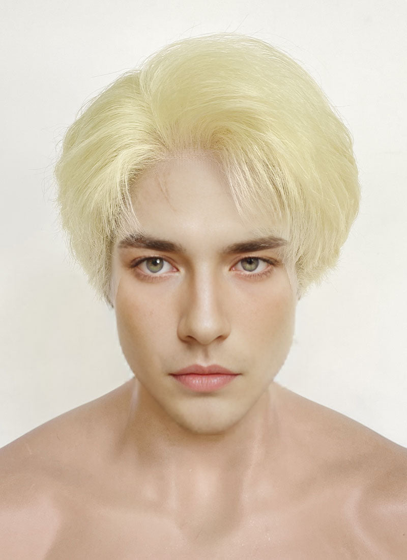 Blonde Straight Lace Front Synthetic Men's Wig LF8049