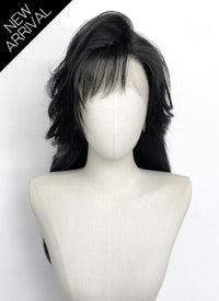 Jet Black Straight Lace Front Synthetic Hair Wig With Fuffy Bang LF8053