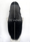 Jet Black Straight Lace Front Synthetic Hair Wig With Fuffy Bang LF8053