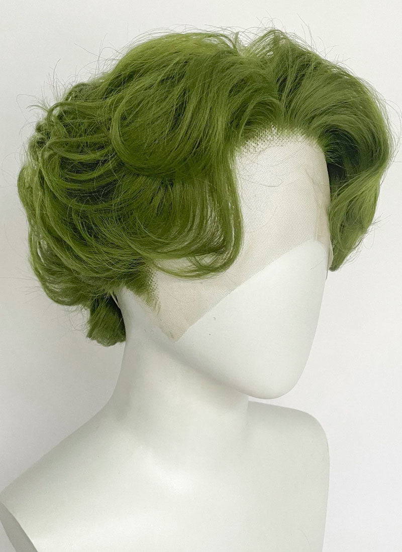 Green Wavy Lace Front Synthetic Hair Men's Wig LF8056