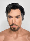 Marvel Doctor Strange Black Mixed Grey Straight Lace Front Synthetic Men's Wig LF8057