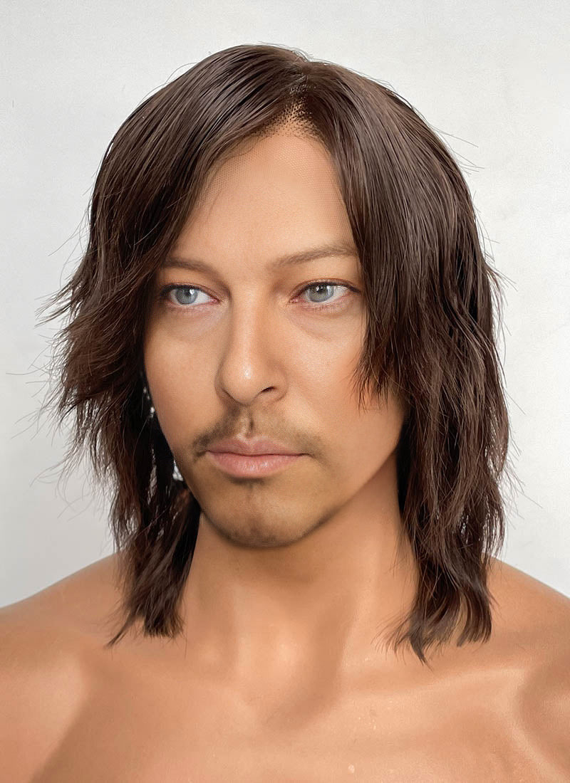 Death Stranding 2: On the Beach Sam Brown Wavy Lace Front Synthetic Men's Wig LF8062