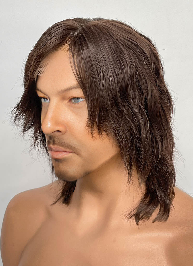 Death Stranding 2: On the Beach Sam Brown Wavy Lace Front Synthetic Men's Wig LF8062
