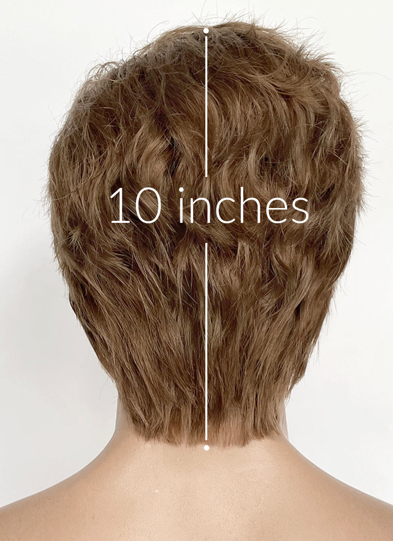 Brown Wavy Lace Front Synthetic Hair Men's Wig NM031