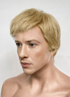 The Fantastic Four Human Torch Johnny Storm Golden Blonde Straight Yaki 13" x 6" Lace Top Synthetic Men's Wig LF8071