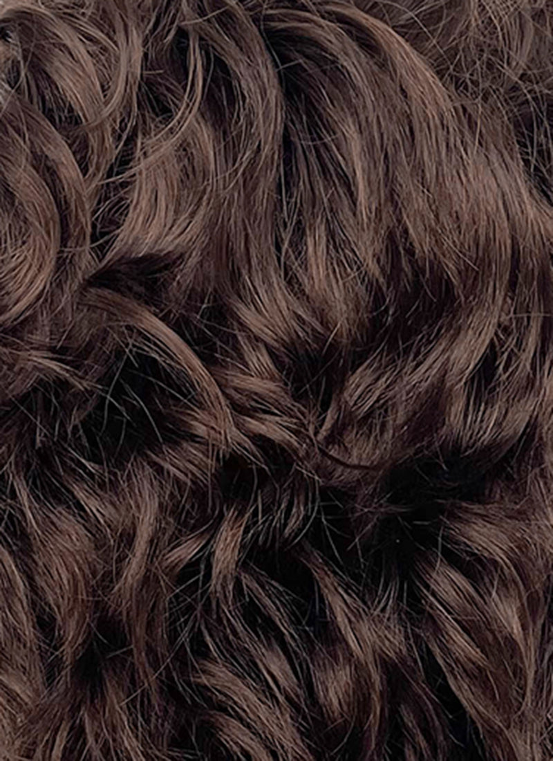 Wednesday Tyler Galpin Brunette Curly Lace Front Synthetic Men's Wig LF8077