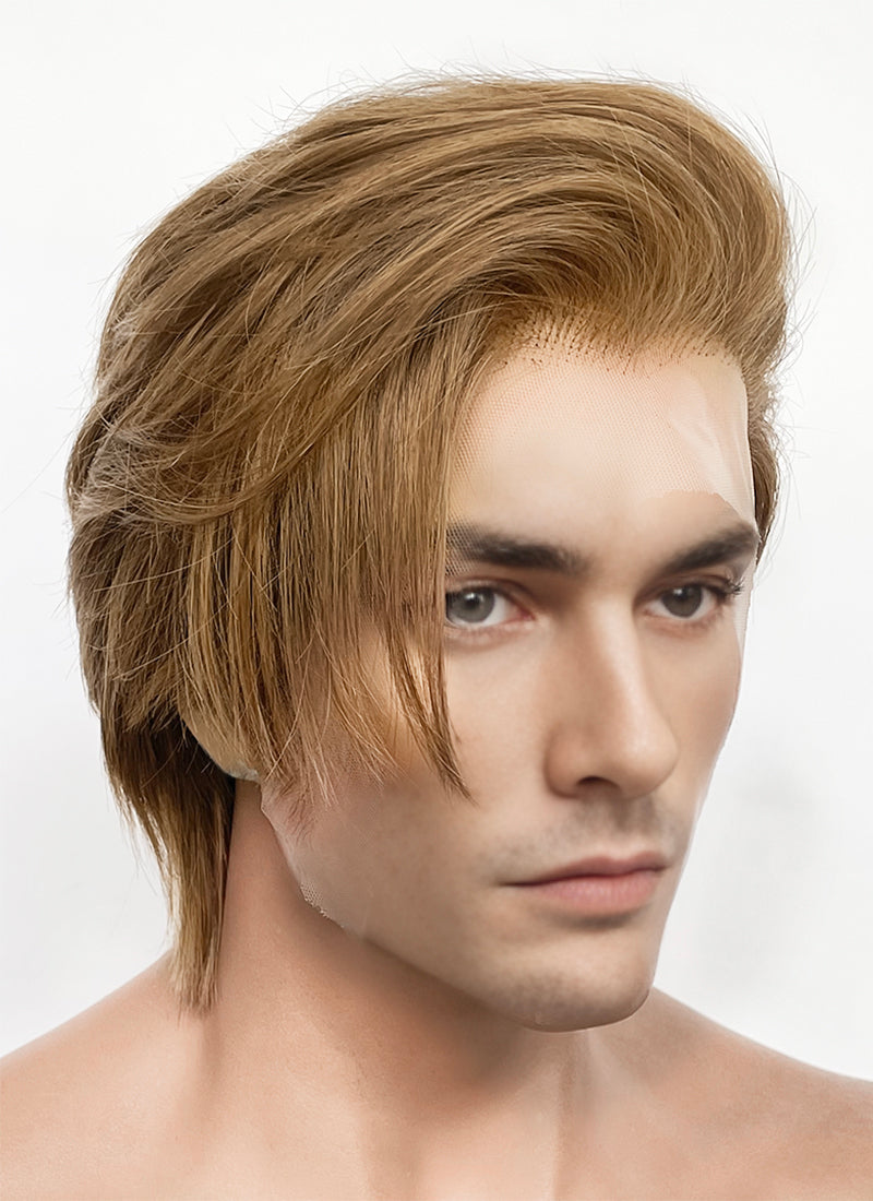 Medium Blonde Straight Lace Front Synthetic Men's Wig NM022