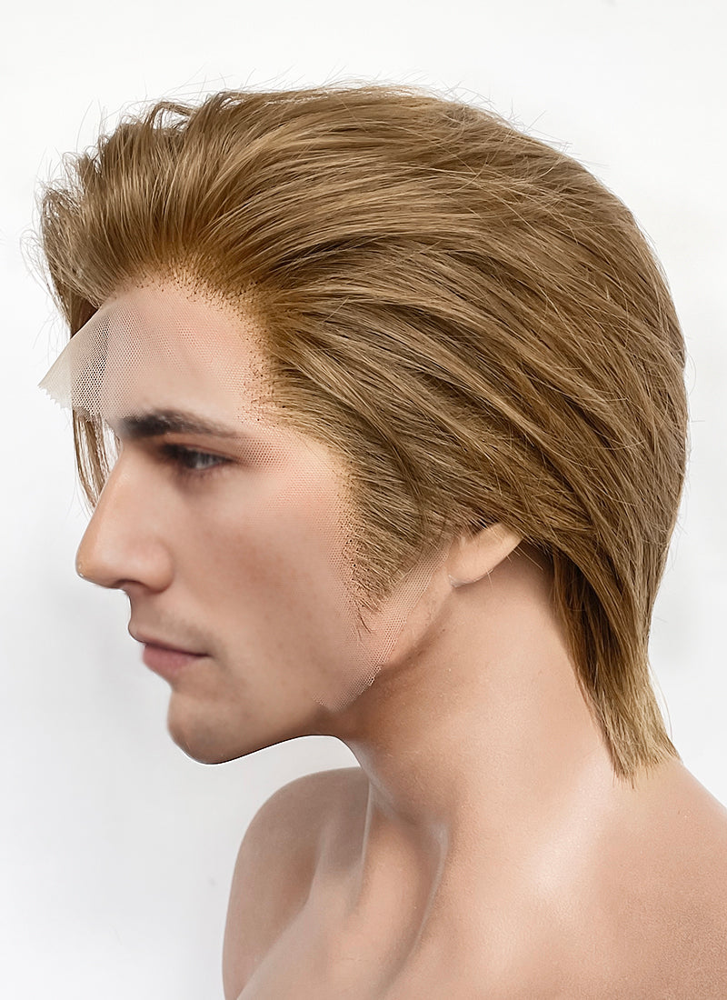 Medium Blonde Straight Lace Front Synthetic Men's Wig NM022