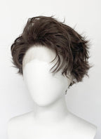 Brunette Wavy Lace Front Synthetic Men's Wig LF8082
