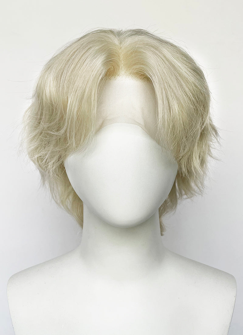 Pastel Ash Blonde Wavy Lace Front Synthetic Hair Wig LF8086