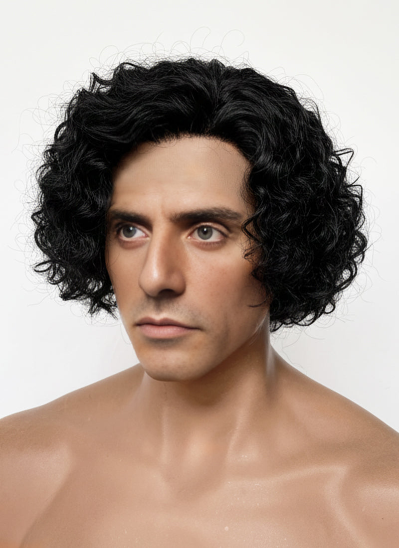 Frankenstein 2025 Victor Frankenstein Black Curly Lace Front Synthetic Men's Wig LF8088
