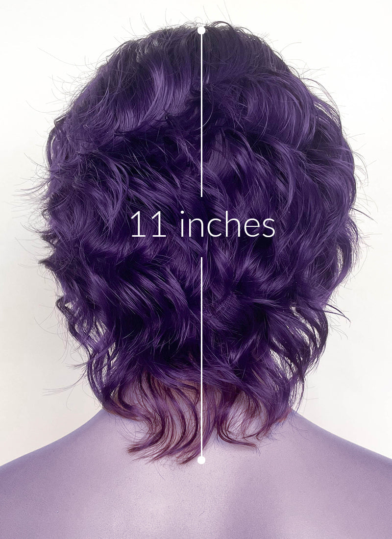 Critical Role The Mighty Nein Mollymauk Tealeaf Purple Wavy Lace Front Synthetic Men's Wig LF8094