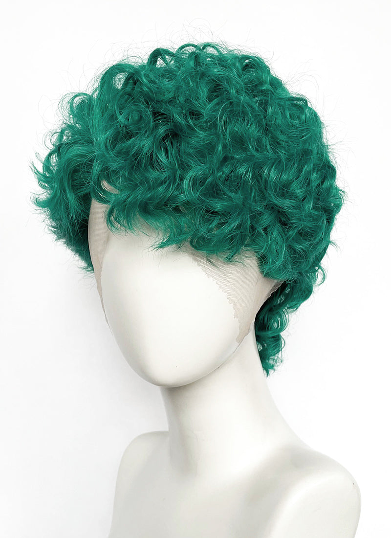 Green Curly Lace Front Synthetic Men's Wig LF8100A
