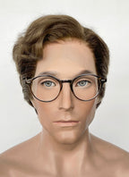 Brown Wavy Lace Front Synthetic Men's Wig NM032