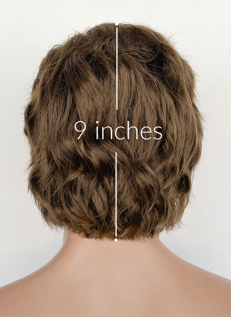 Brown Wavy Lace Front Synthetic Men's Wig NM032