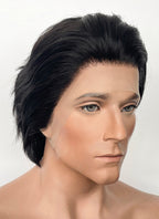 Crimson Desert Kliff Jet Black Wavy Lace Front Synthetic Men's Wig LF8113
