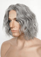 Resident Evil Lord Heisenberg Grey Mixed Black Wavy Lace Front Synthetic Men's Wig LF8120