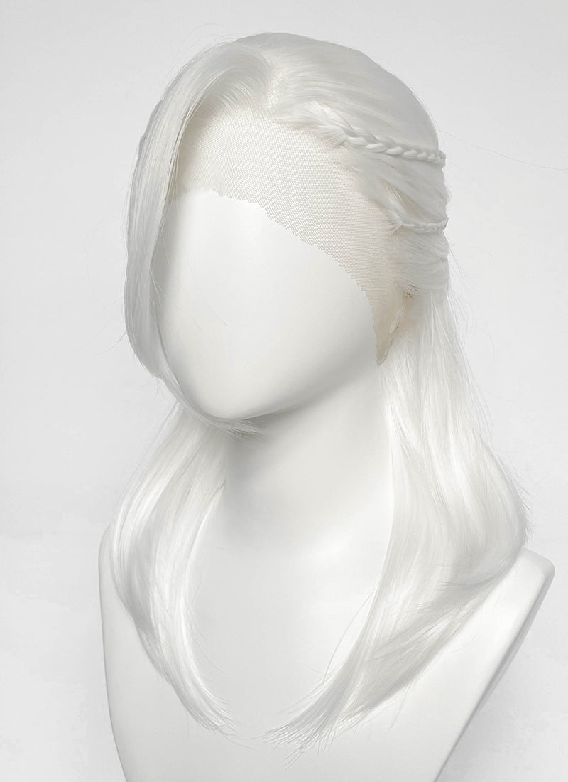 White Braided Lace Front Synthetic Men's Wig LF8132