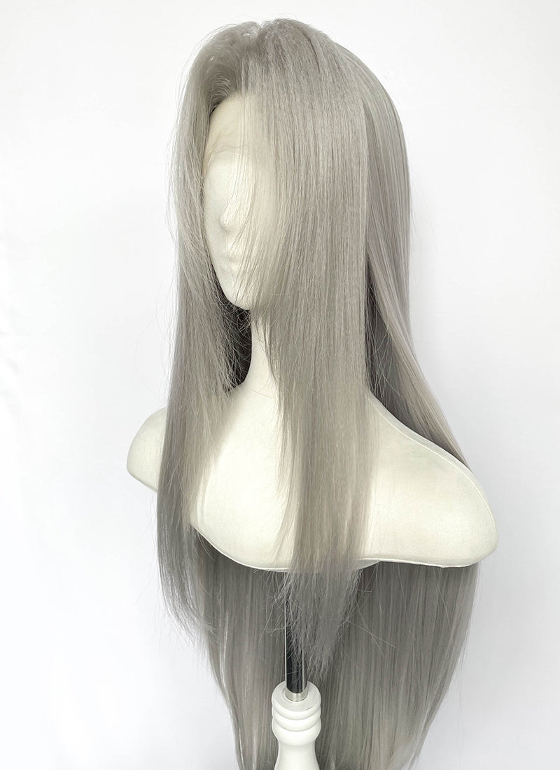 Final Fantasy Sephiroth Grey Straight Lace Front Synthetic Men's Wig LF8141