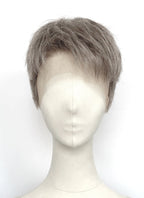 The Odyssey Odysseus Ash Silver Gray Straight 13" x 6" Lace Top Synthetic Men's Wig LF8151