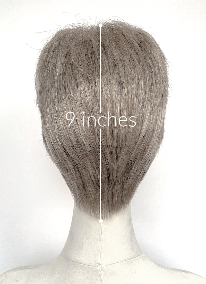 The Odyssey Odysseus Ash Silver Gray Straight 13" x 6" Lace Top Synthetic Men's Wig LF8151