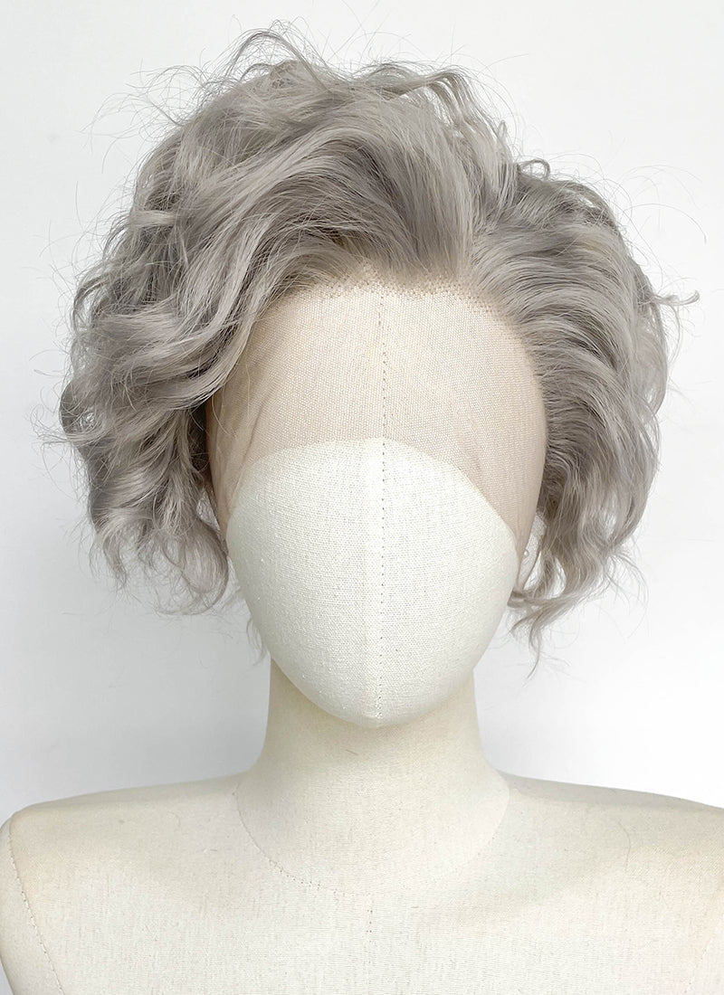 Grey Curly Lace Front Synthetic Wig LFCS280