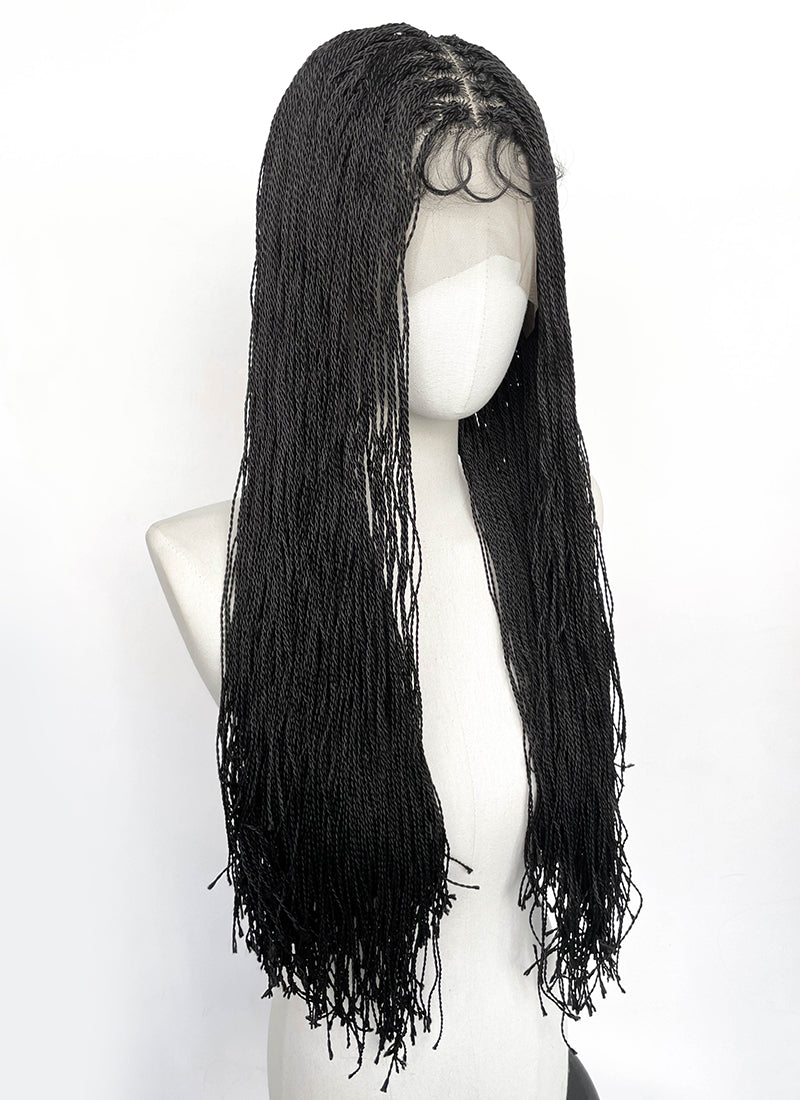Black Braided Lace Front Synthetic Wig LFCS294