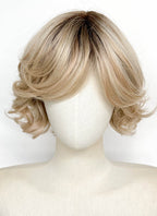 Blonde With Dark Roots Wavy Mono Top Lace Wig LFCS304
