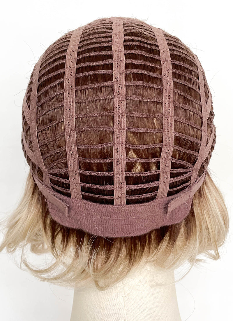 Blonde With Dark Roots Wavy Mono Top Lace Wig LFCS304