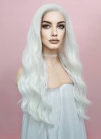 Wavy White Lace Front Synthetic Wig LF388