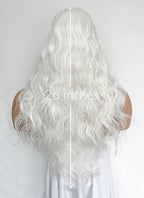 White Wavy Lace Front Synthetic Hair Men's Wig LFM001
