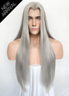 Pastel Blondish Grey Straight Lace Front Synthetic Hair Men's Wig LFM003
