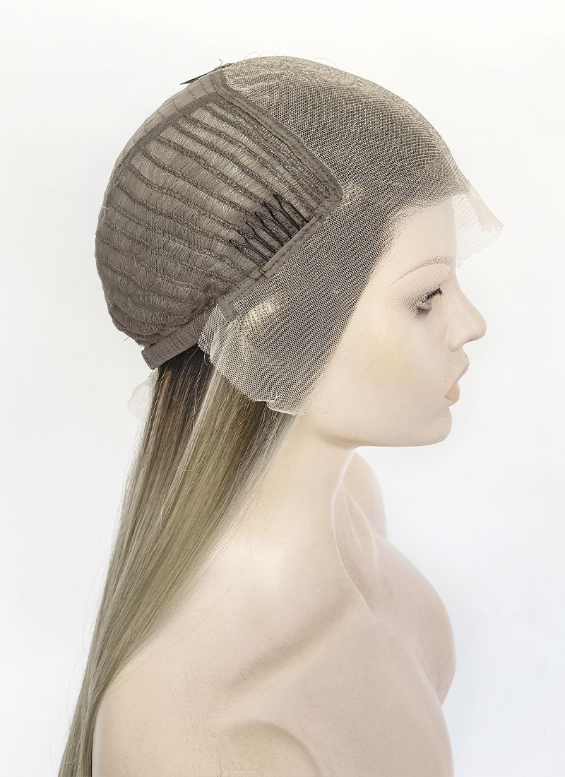 Mixed Blonde Money Piece Straight 13" x 6" Lace Top Lace Front Synthetic Wig LFS046