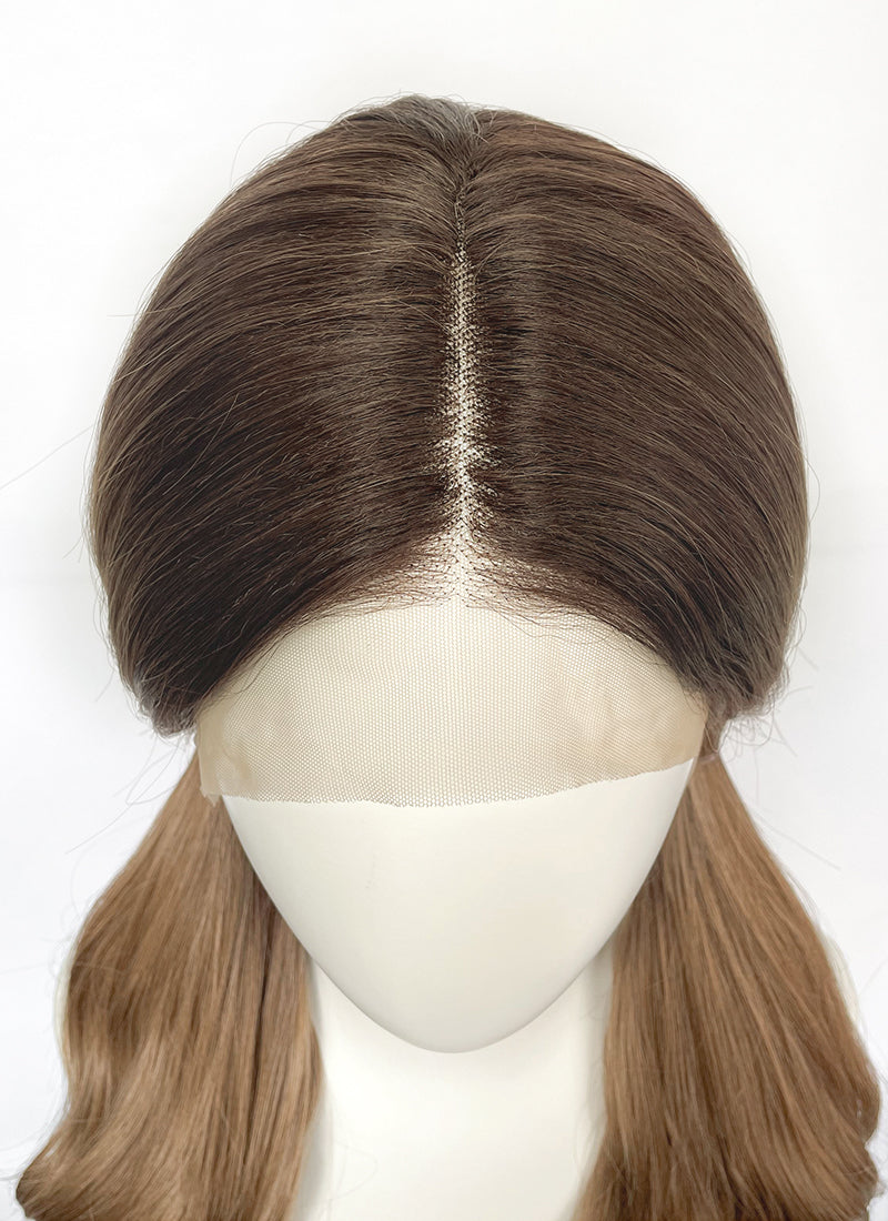 Stranger Things Holly Wheeler Mixed Blonde With Dark Roots Wavy 13" x 6" Lace Top Synthetic Wig LFS054