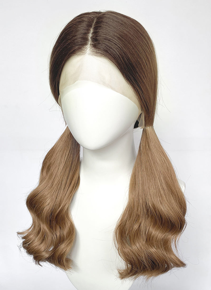 Stranger Things Holly Wheeler Mixed Blonde With Dark Roots Wavy 13" x 6" Lace Top Synthetic Wig LFS054