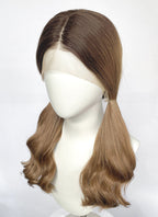 Stranger Things Holly Wheeler Mixed Blonde With Dark Roots Wavy 13" x 6" Lace Top Synthetic Wig LFS054