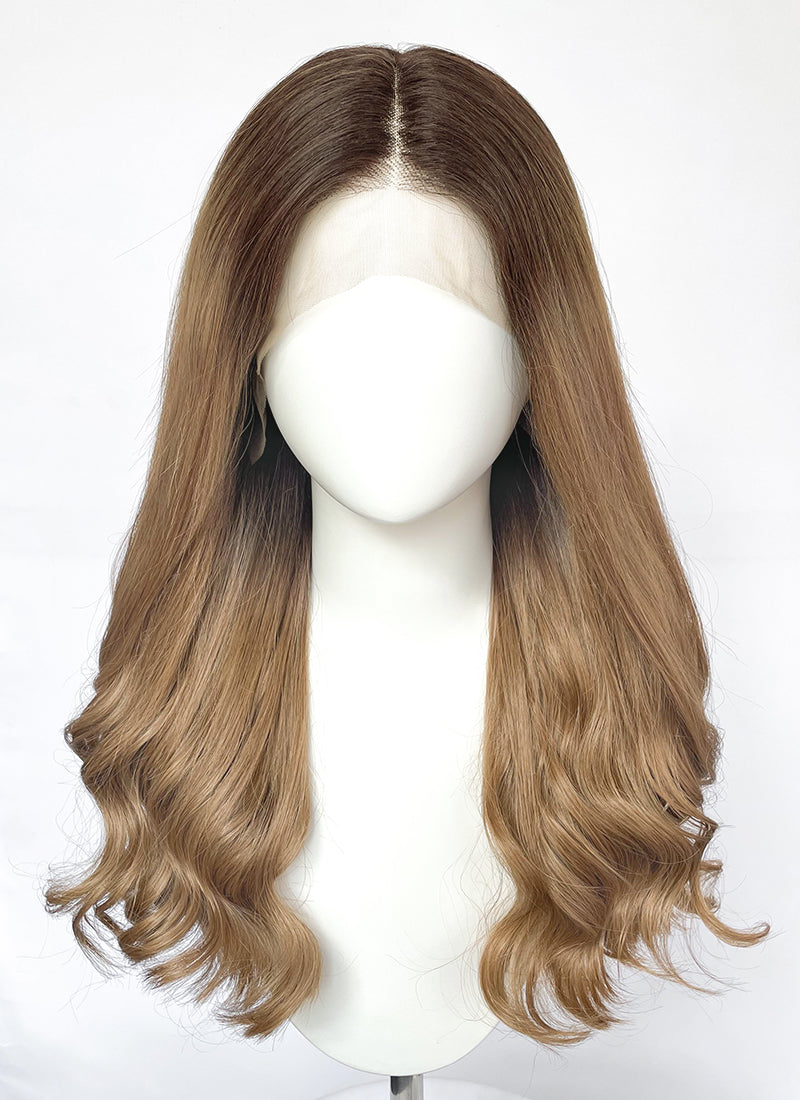 Stranger Things Holly Wheeler Mixed Blonde With Dark Roots Wavy 13" x 6" Lace Top Synthetic Wig LFS054