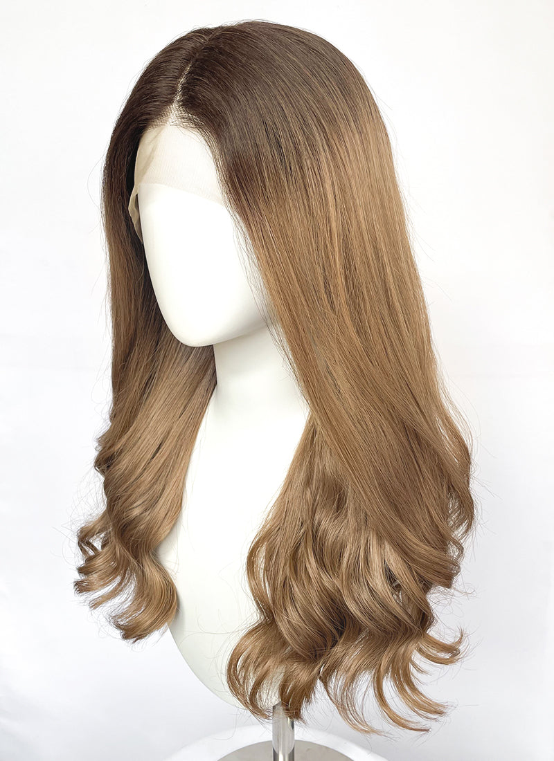 Stranger Things Holly Wheeler Mixed Blonde With Dark Roots Wavy 13" x 6" Lace Top Synthetic Wig LFS054