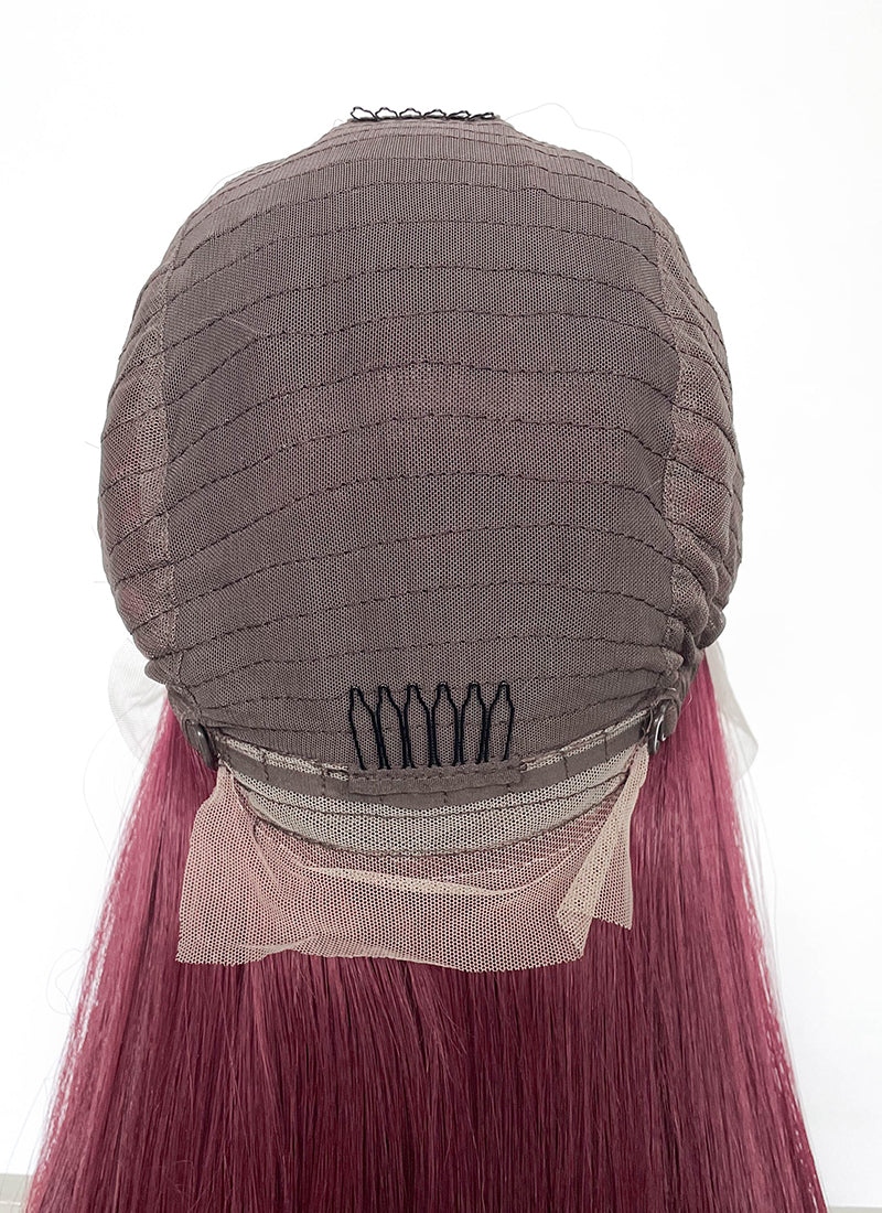 Reddish Purple Straight 13" x 6" Lace Top Kanekalon Synthetic Hair Wig LFS063