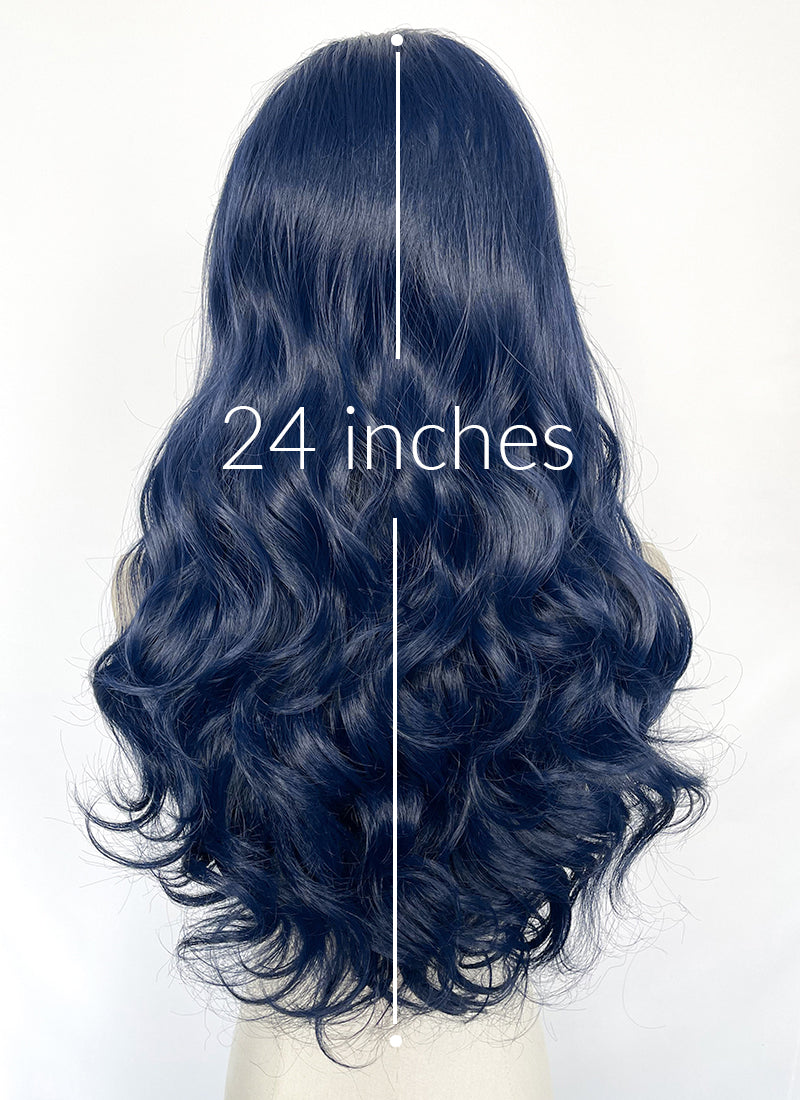 Blue Wavy Lace Front Synthetic Wig LN6040