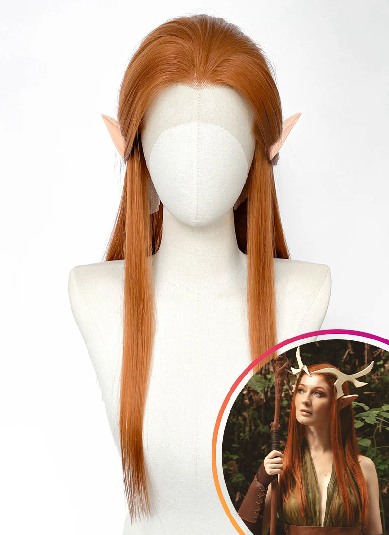 Critical Role The Legend of Vox Machina Keyleth Ginger Straight Lace Front Synthetic Wig LW4022A