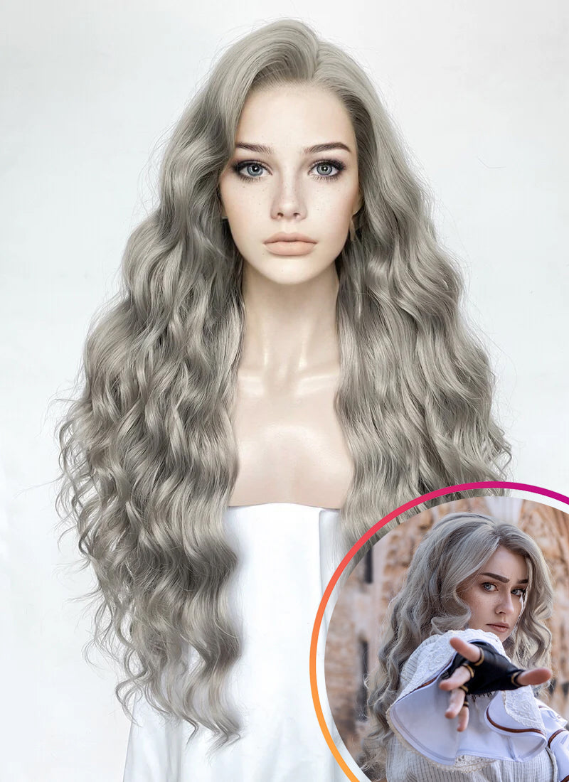 Grey Wavy Lace Front Synthetic Hair Wig LW4070