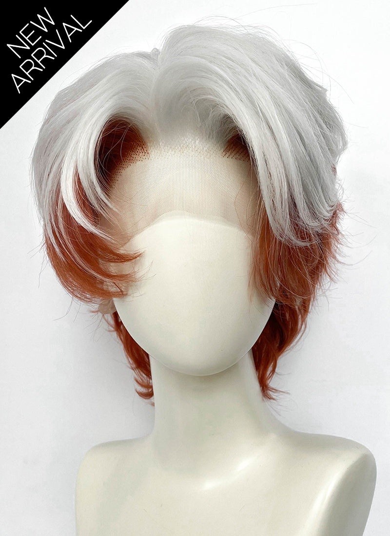 X-Men 97 Rogue Silver White Mixed Ginger Wavy Lace Front Synthetic Men's Wig LW4132B