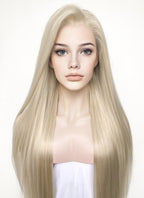 Straight Pastel Ash Blonde Lace Front Synthetic Wig LW780