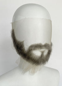 Handmade HD Lace Realistic Grey Beard and Moustache Facial Hair Set MB001