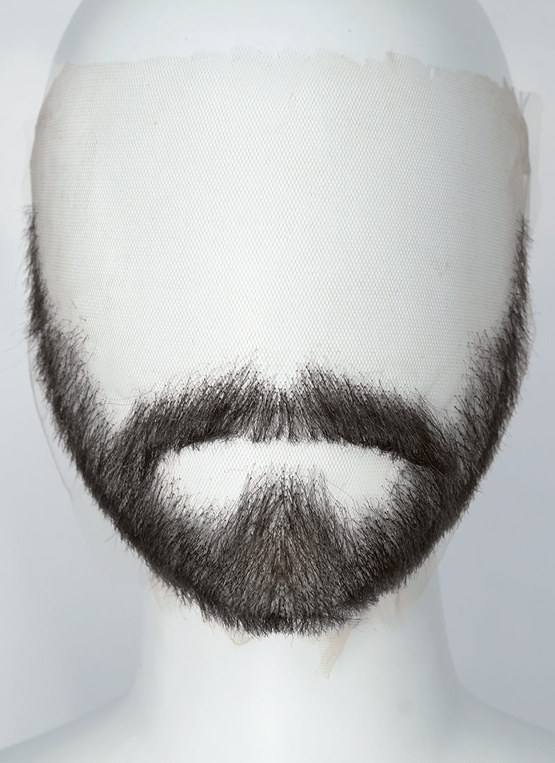 Crimson Desert Kliff Handmade HD Lace Realistic Black Beard and Moustache Facial Hair Set MB012A