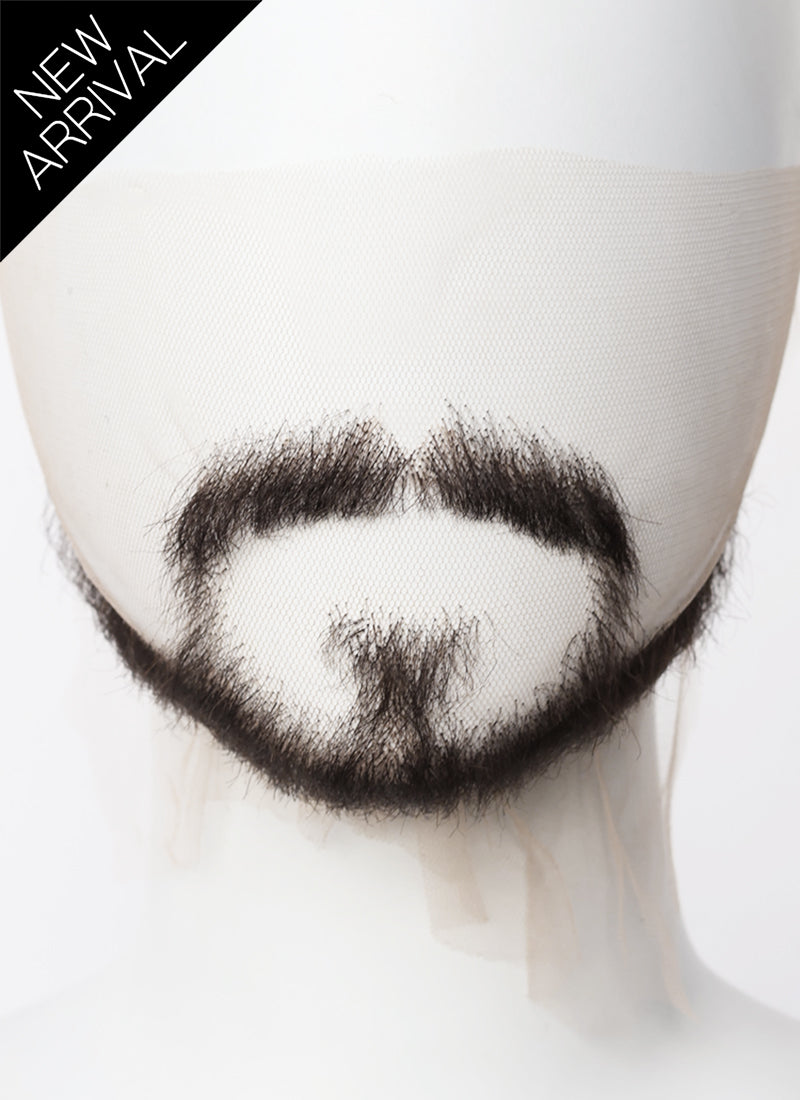 Marvel Doctor Strange Handmade HD Lace Realistic Natural Black Extended Goatee Beard and Moustache Facial Hair Set MB017