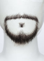 Handmade HD Lace Realistic Dark Brown Circle Beard and Moustache Facial Hair Set MB062