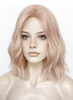 Pale Pink Wavy Synthetic Hair Wig NL1000